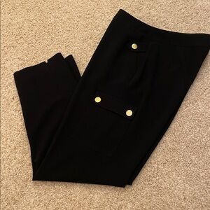 St. John Black Trousers with Gold Accents